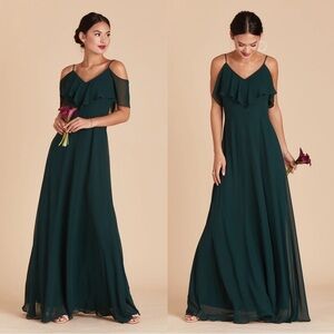 Birdy Grey • Jane Convertible Chiffon Dress bridesmaid formal Emerald green gown